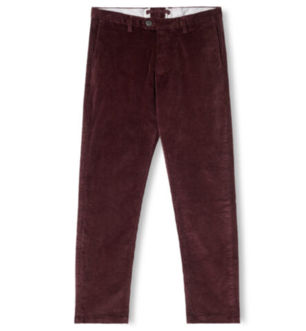 Stratton Burgundy Stretch Corduroy Chino - Custom Fit Pants