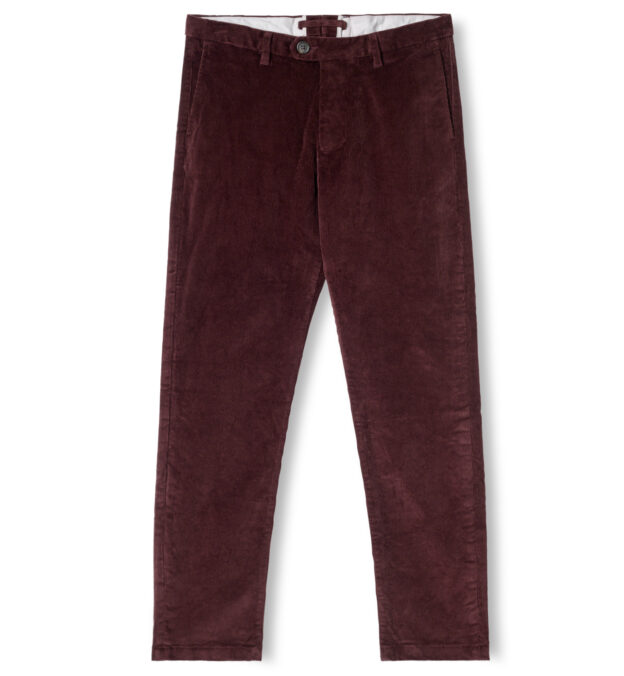 Stratton Burgundy Stretch Corduroy Chino - Custom Fit Pants