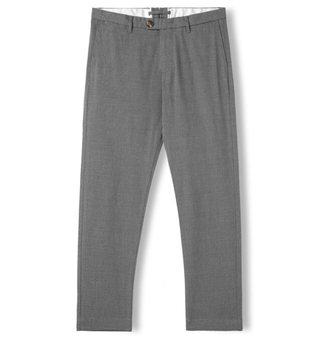 Di Sondrio Grey Stretch Wool and Cotton Chino - Custom Fit Pants