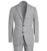 Suggested Item: Bedford Light Grey Glen Plaid Linen and Wool Suit