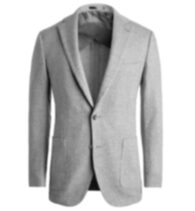 Thumb Photo of Bedford Light Grey Wool Cashmere Herringbone Jacket
