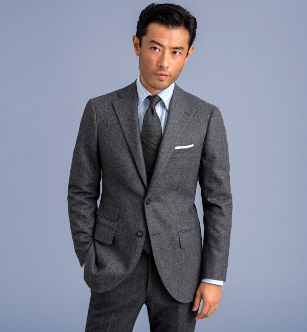 Allen Grey Wool Flannel Suit - Custom Fit Tailored Clothing