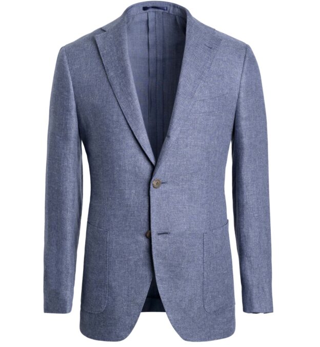 Slate Linen and Lyocell Hopsack Bedford Jacket - Custom Fit Tailored ...