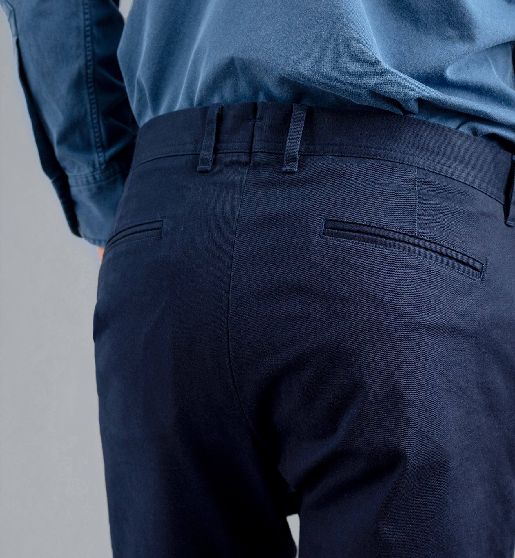 Bowery Navy Stretch Heavy Cotton Chino - Custom Fit Pants