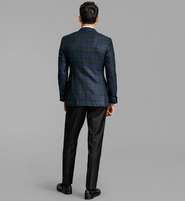 Mayfair Black Watch Wool Cashmere Dinner Jacket Custom Fit Tailored