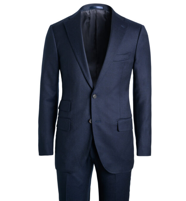 Reda Navy Wool Flannel Allen Suit - Custom Fit Tailored Clothing