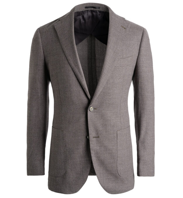 Reda Taupe Melange Hopsack Bedford Jacket - Custom Fit Tailored Clothing