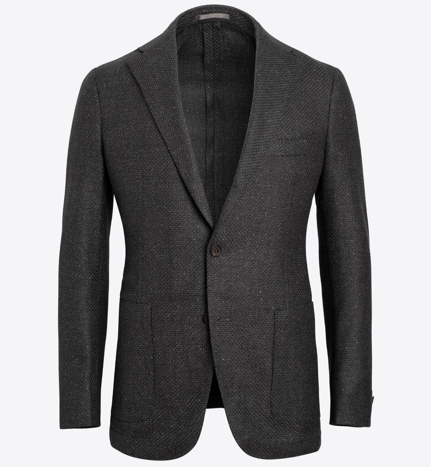 Bedford Dark Grey Melange Basketweave Jacket - Custom Fit Tailored Clothing