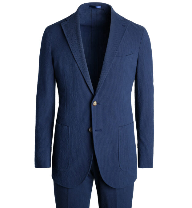 Navy Stretch Seersucker Waverly Suit - Custom Fit Tailored Clothing