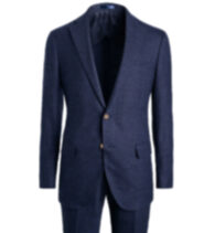 Thumb Photo of Navy Wool and Linen Stretch Bedford Suit