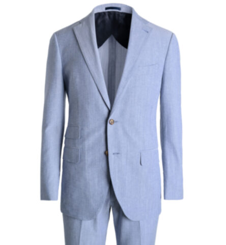 Thumb Photo of Sky Wool Cotton Chambray Bedford Suit
