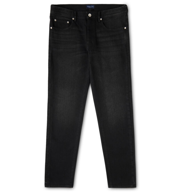 Japanese 12oz Washed Black Stretch Jeans - Custom Fit Pants