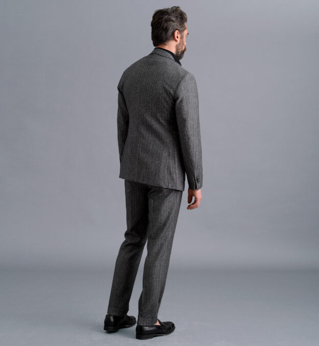 Bedford Charcoal Donegal Herringbone Suit Custom Fit Tailored Clothing