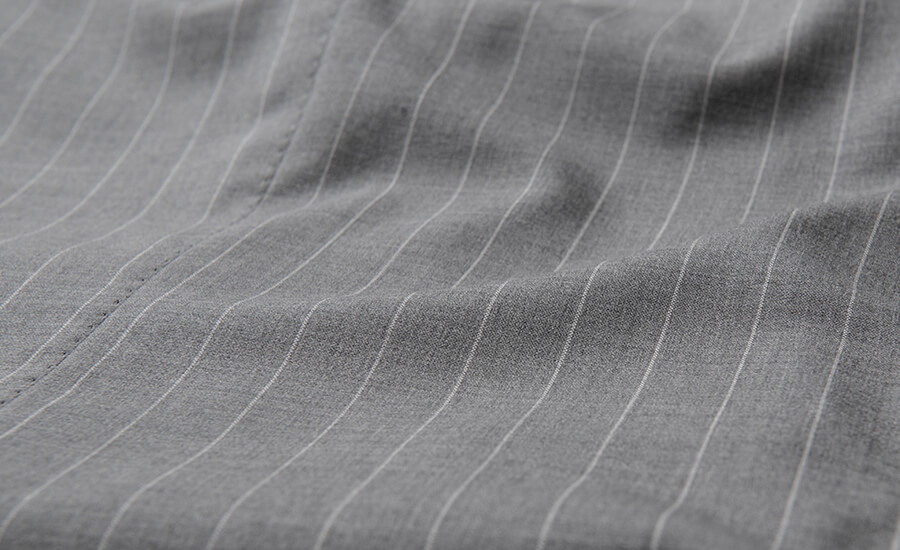 Allen Light Grey S120s Pinstripe Tropical Wool Suit - Custom Allen Light Grey S120s Pinstripe Tropical Wool Suit - Custom