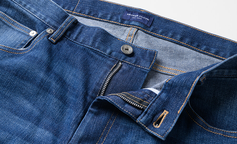 Proper Cloth Japanese 12oz Dark Wash Indigo Stretch Men's Custom Jeans
