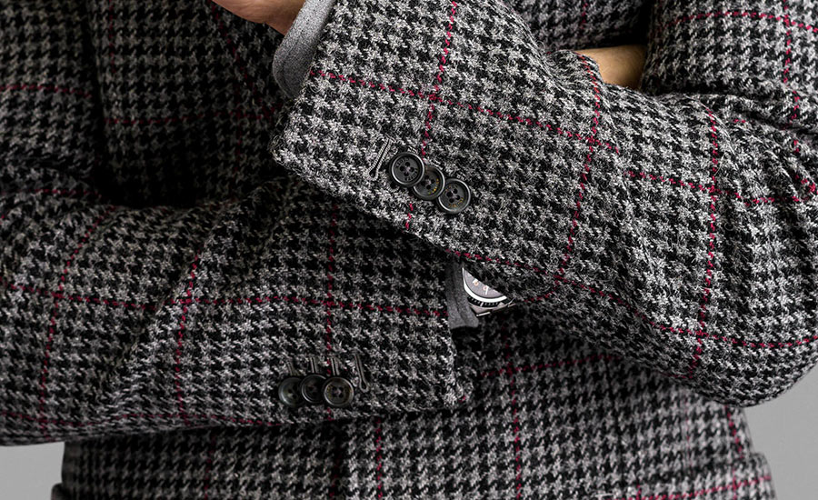 Grey Gun Check Tweed Waverly Jacket - Custom Fit Tailored Clothing