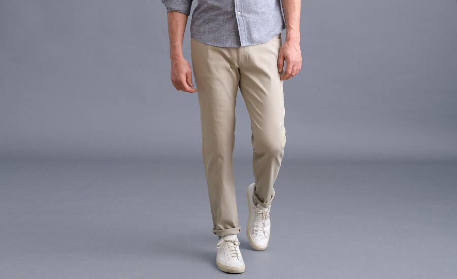 Bedford Slim Leg Pants in Khaki Comfort