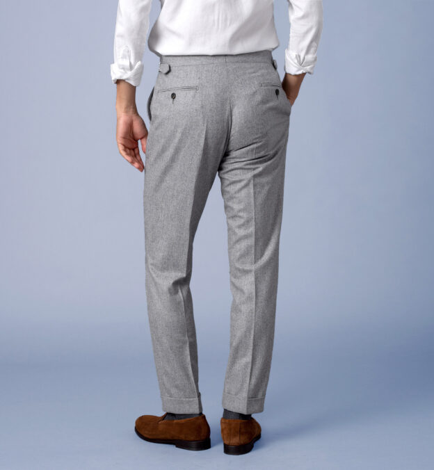 Allen Light Grey Flannel Dress Pant - Custom Fit Tailored Clothing