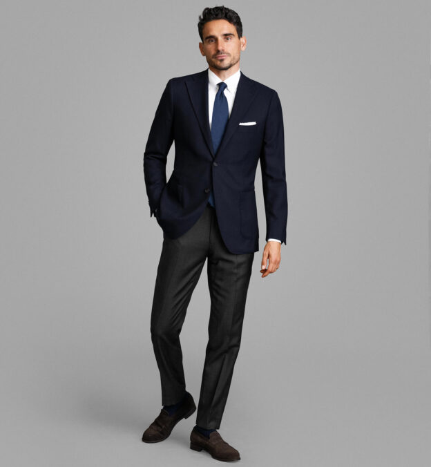 Blue blazer and Grey pants Classic or boring  Well dressed men Grey  pants men Gentleman style