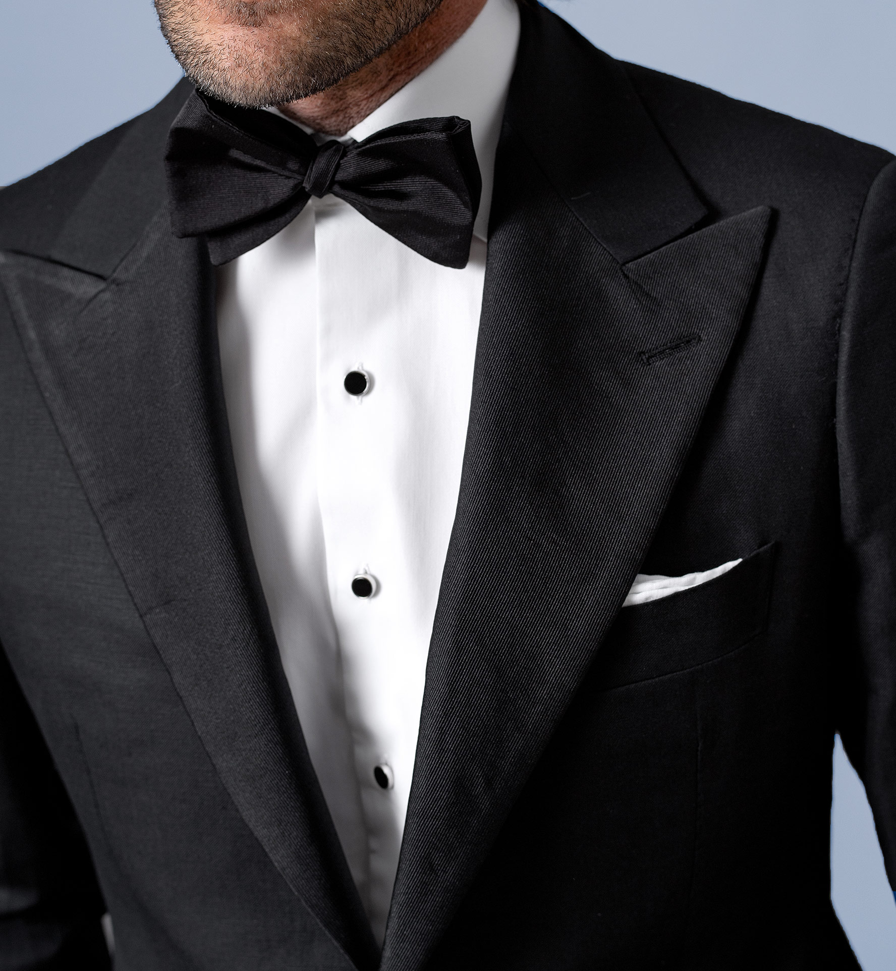Mayfair Black Wool and Linen Tuxedo - Custom Fit Tailored Clothing