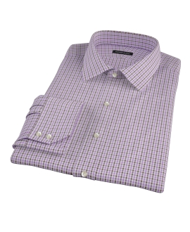 Lavender and Brown Mini Gingham Shirts by Proper Cloth