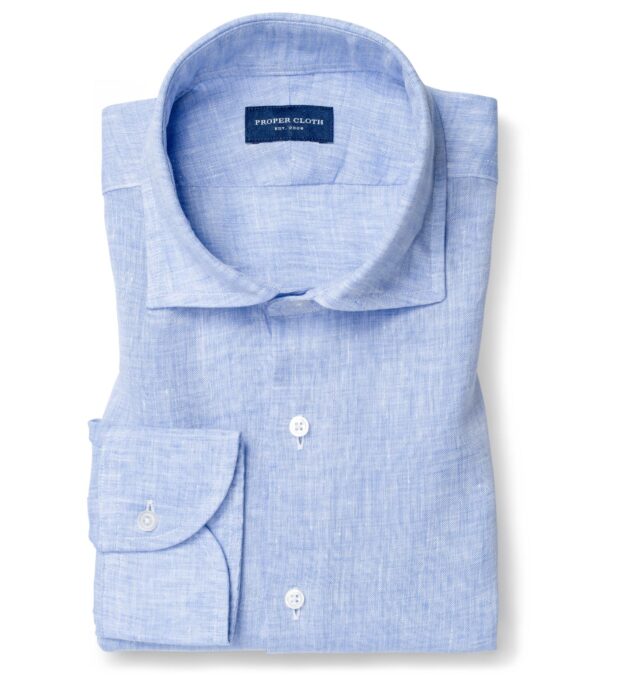 Redondo Blue Linen Dress Shirt 