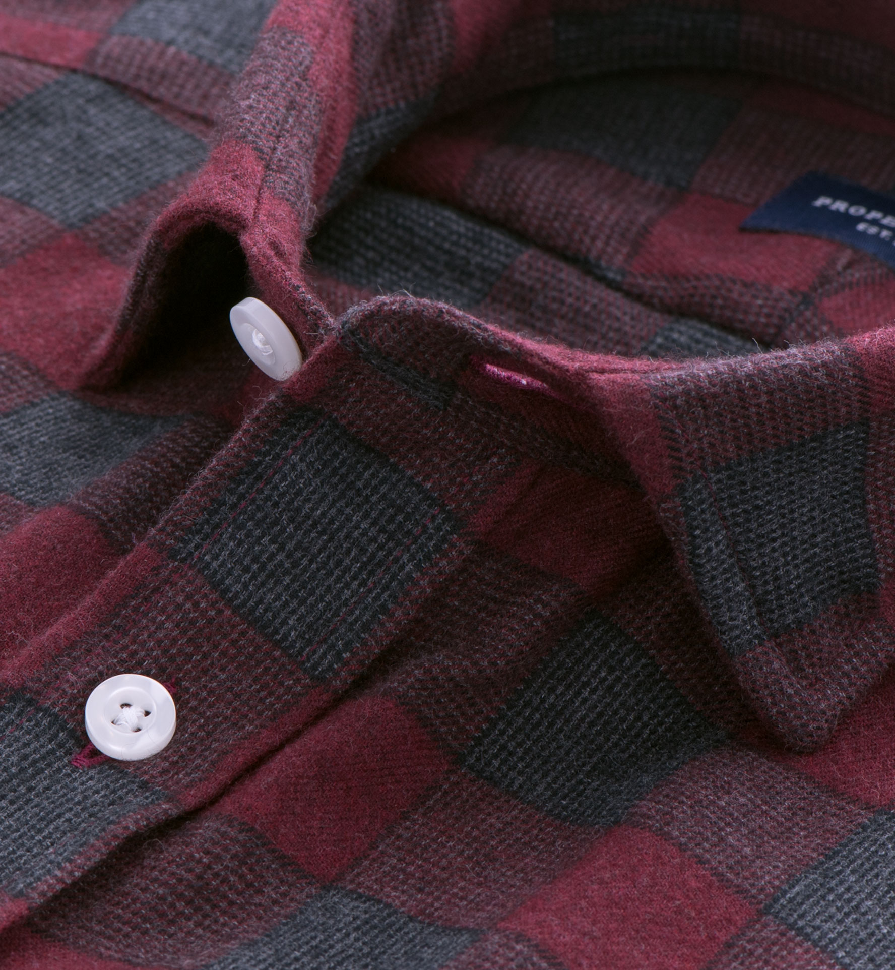 Canclini Scarlet and Grey Plaid Beacon Flannel Custom Made Shirt by ...