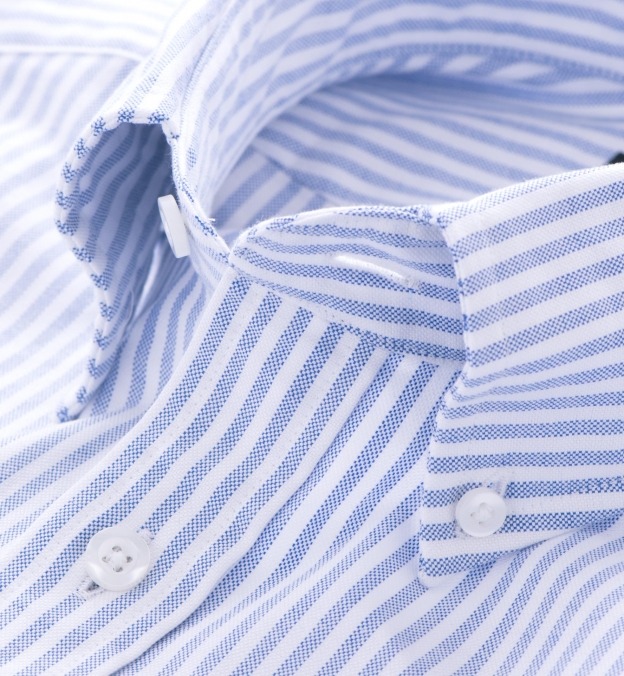 Blue University Stripe Heavy Oxford Custom Dress Shirt by Proper Cloth