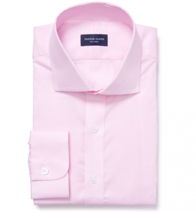 Morris Wrinkle-Resistant Pink Houndstooth Fitted Shirt Shirt by Proper ...