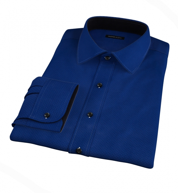 Blue and Black Diamond Pindot Shirts by Proper Cloth