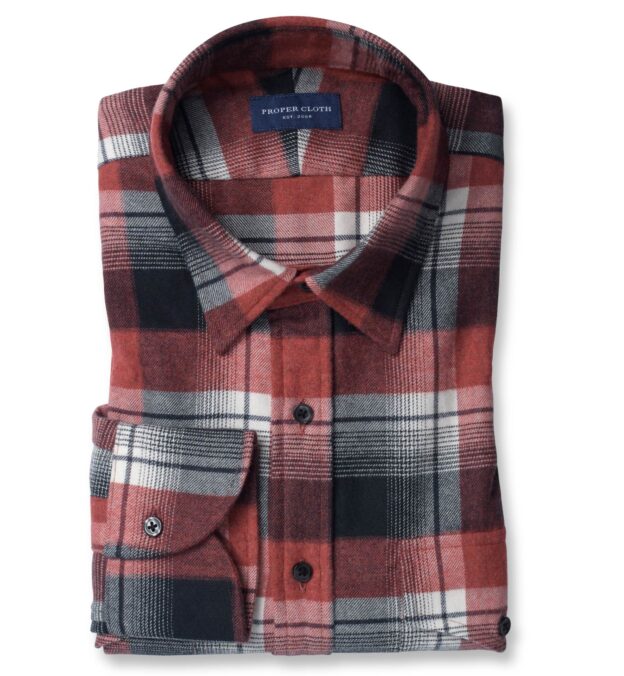 Canclini Scarlet and Black Shadow Plaid Beacon Flannel