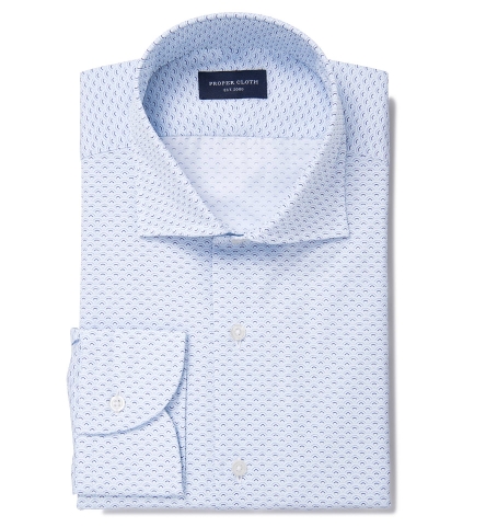Bari Blue Fan Print Custom Dress Shirt by Proper Cloth