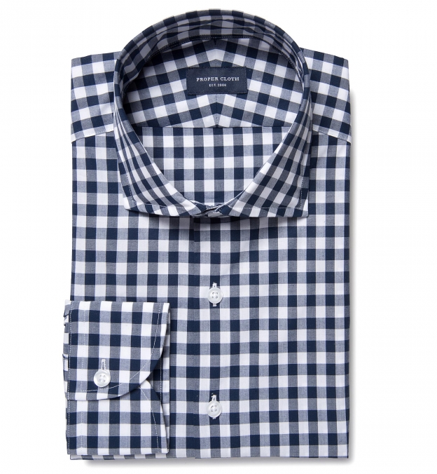 Navy Blue Large Gingham Shirts by Proper Cloth