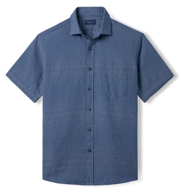 Portuguese Blue Ombre Stripe Linen Shirt by Proper Cloth