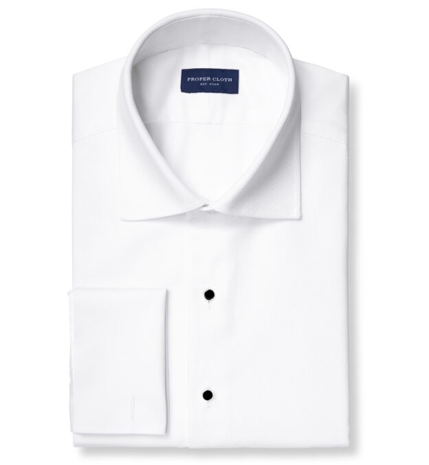 Lafayette White Twill Fitted Dress Shirt Shirt by Proper Cloth