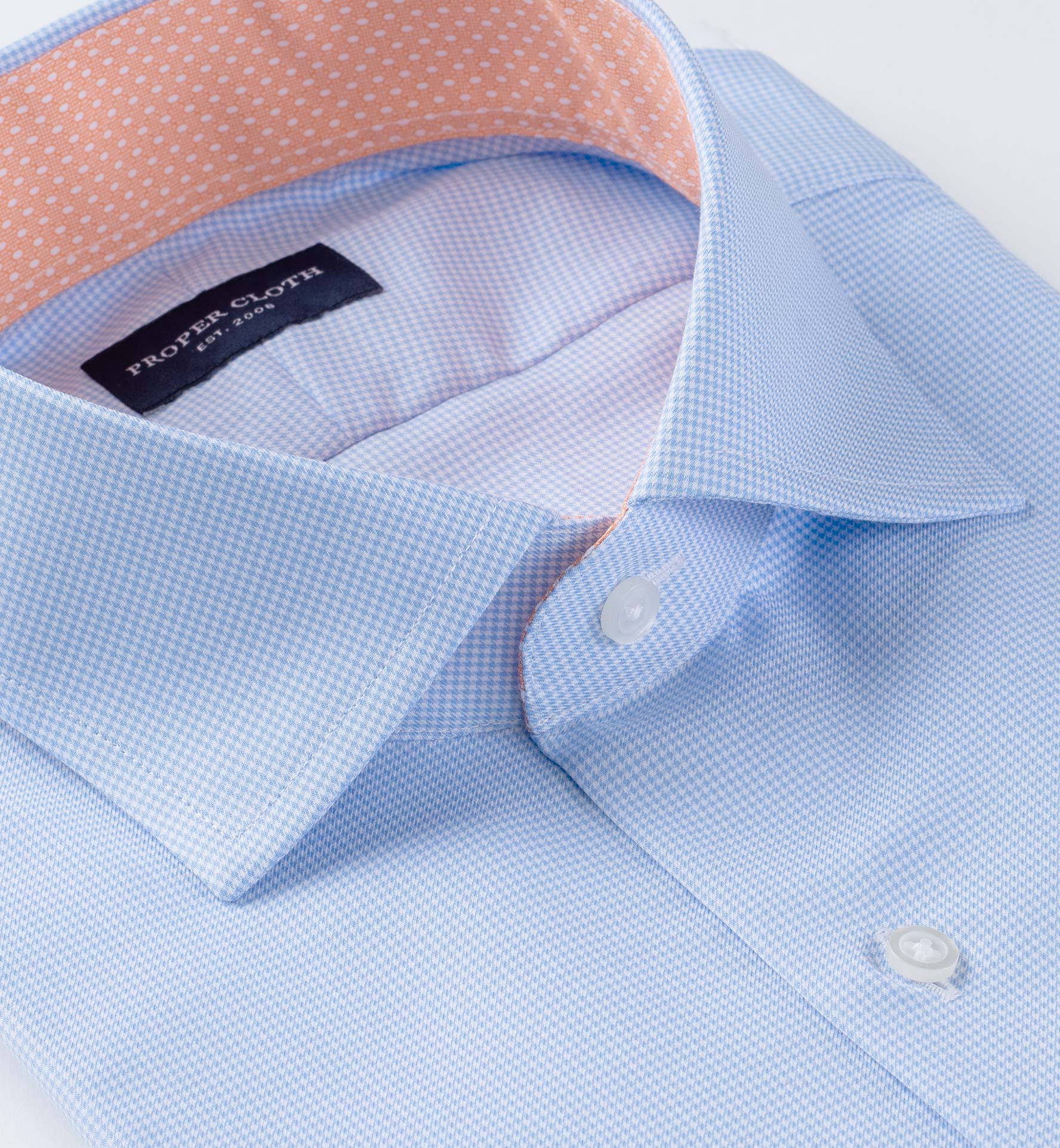 Mayfair Wrinkle-Resistant Light Blue Houndstooth Men's Dress Shirt by ...