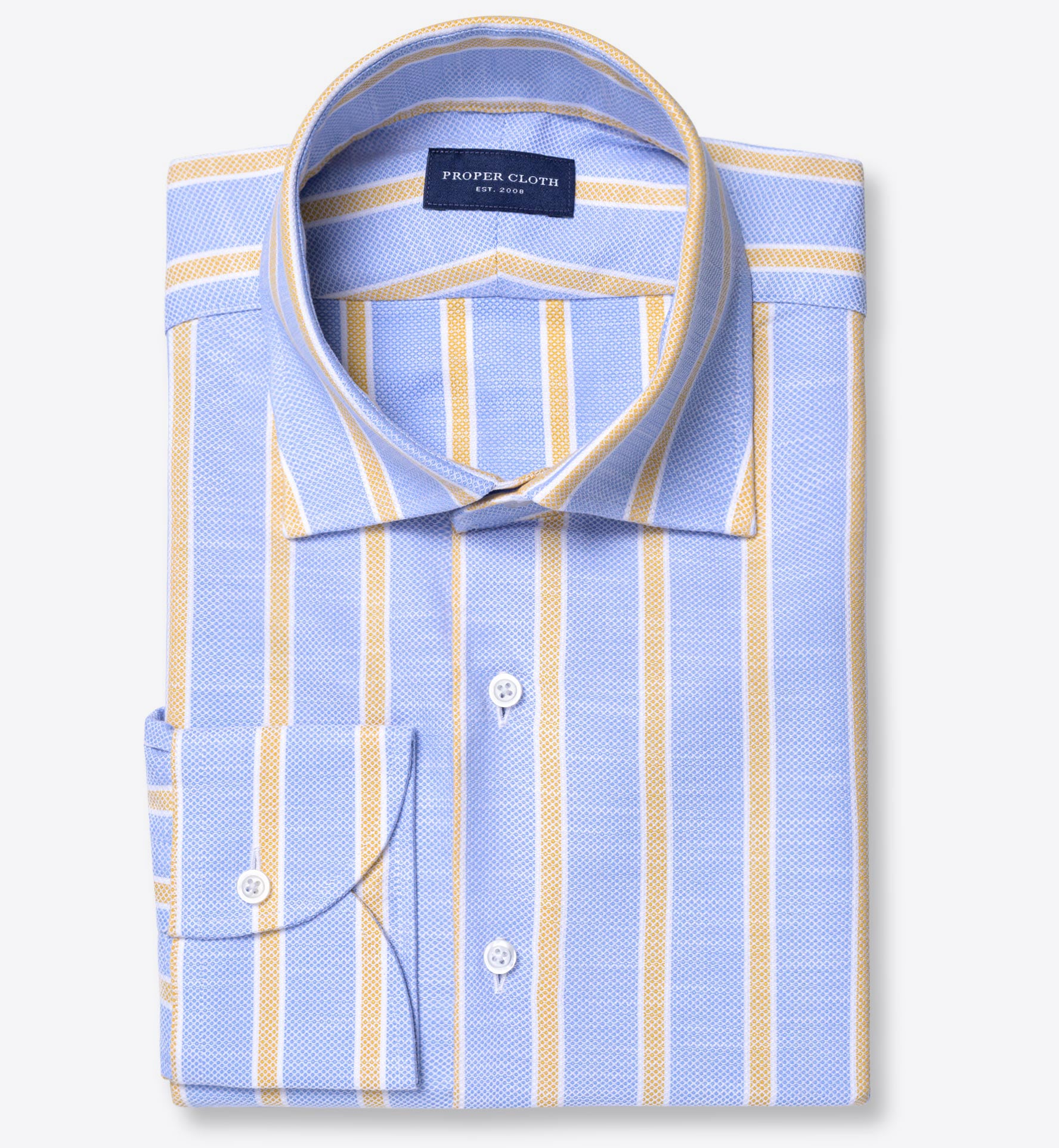 Amalfi Pale Sage Melange Pique Shirts by Proper Cloth