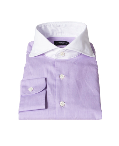 Canclini Lavender End on End Dress Shirt 