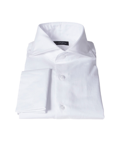 Canclini White Broadcloth Men's Dress Shirt 