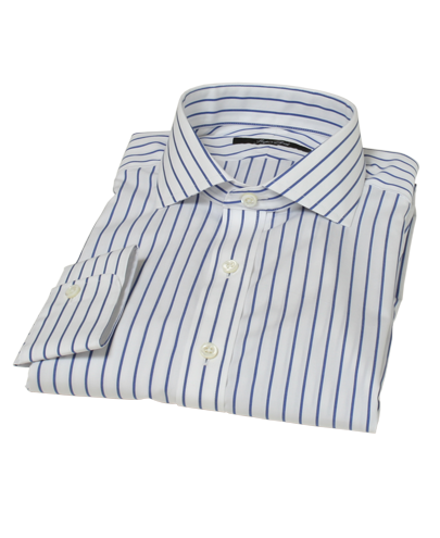 Navy Stripe Fitted Dress Shirt 