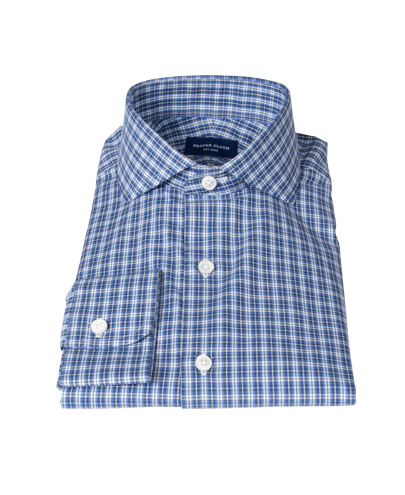 Canvas Blue Oxford Plaid Fitted Shirt 