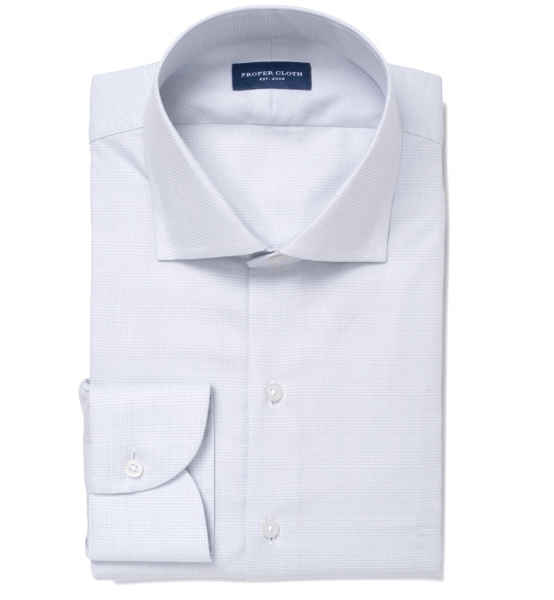 Morris Wrinkle-Resistant Grey Glen Plaid Men's Dress Shirt by Proper Cloth