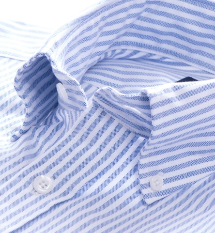 Blue University Stripe Heavy Oxford Fitted Shirt by Proper Cloth