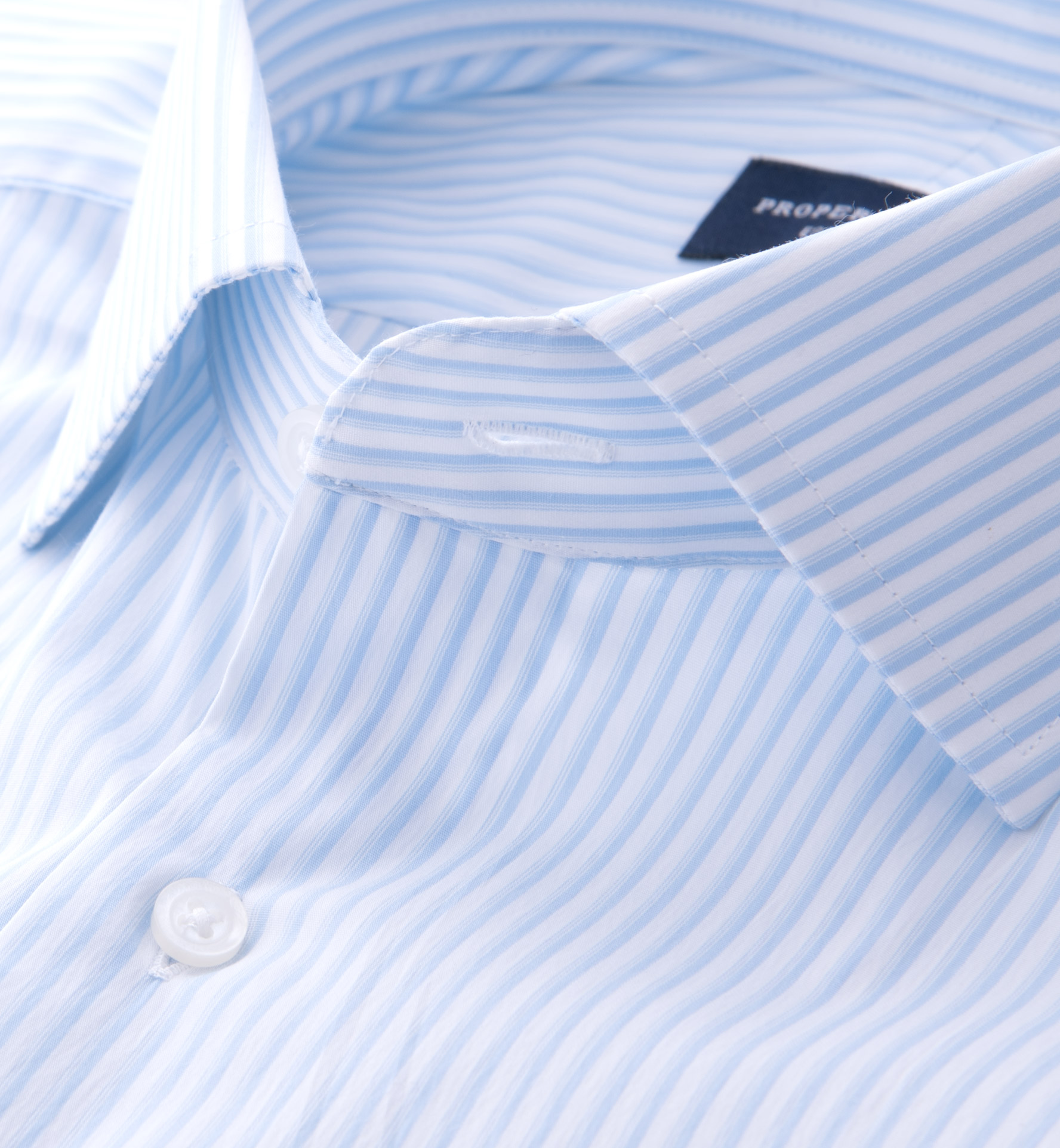 Canclini Stretch Light Blue Shadow Stripe Custom Dress Shirt by Proper ...