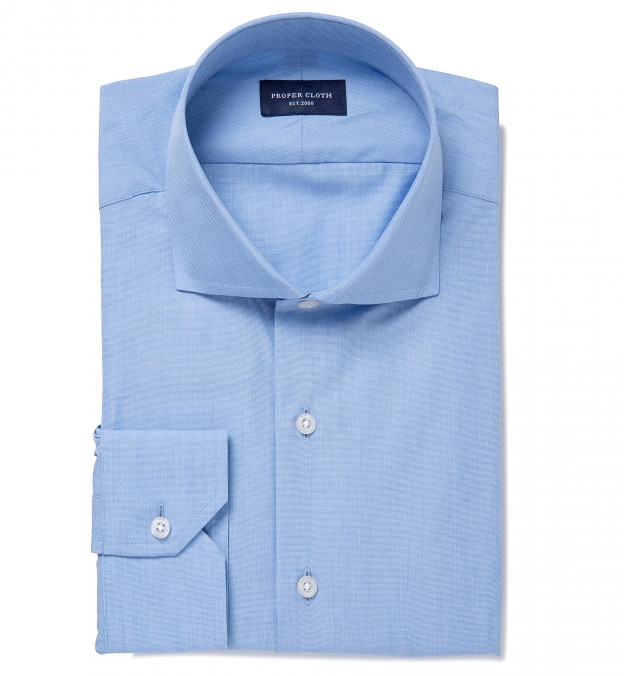 Stanton 120s Blue End-on-End Fitted Dress Shirt by Proper Cloth