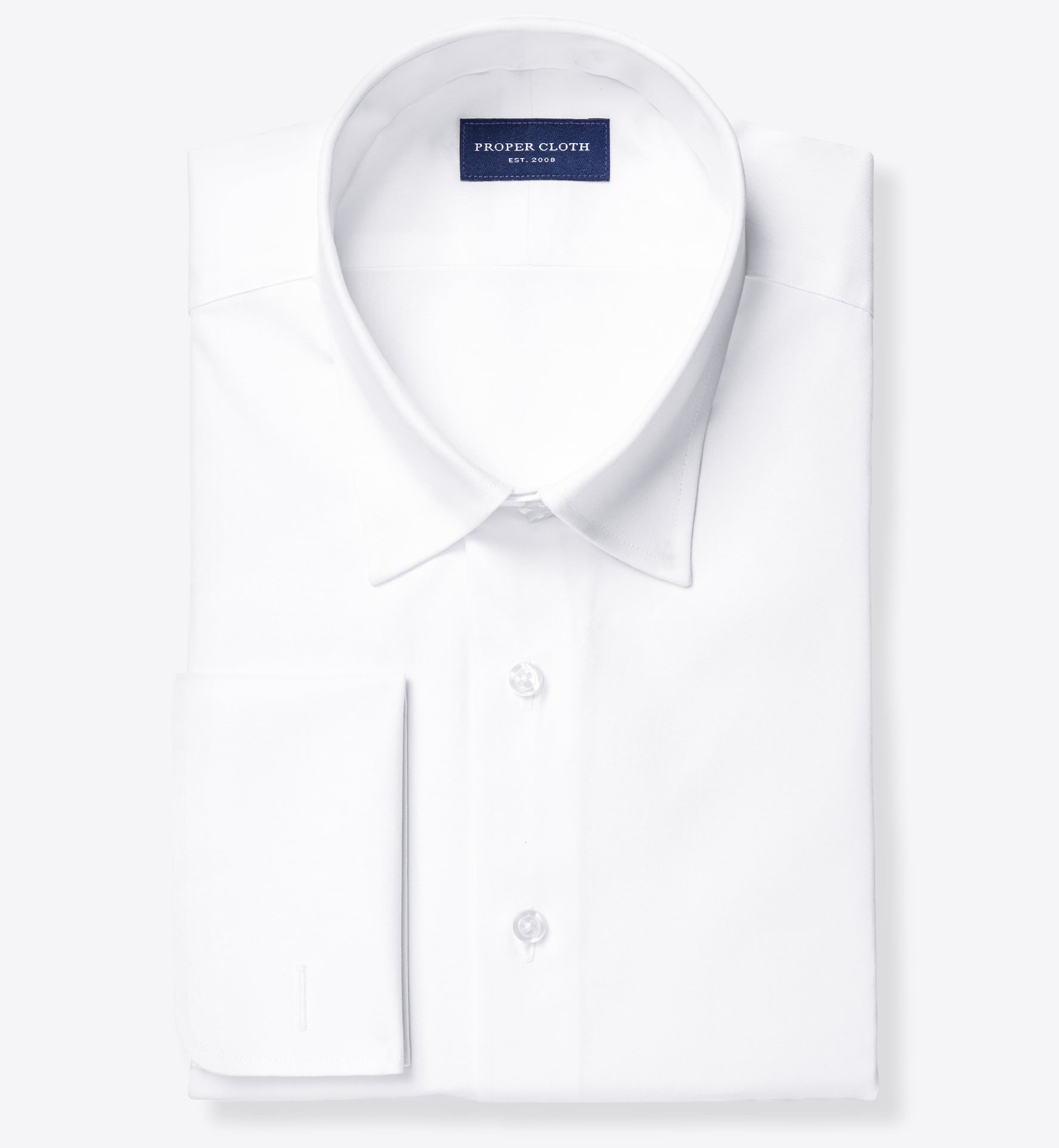 The Tab Collar French Cuff Shirt in White