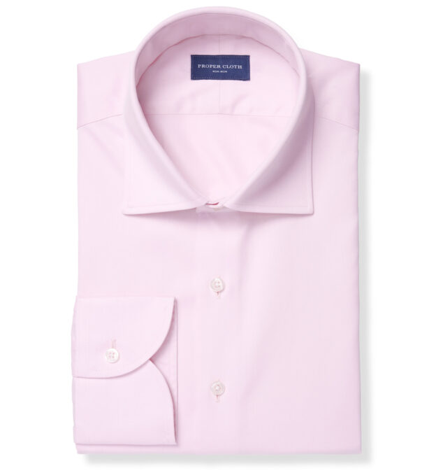 Non-Iron Light Pink Fine Twill Fitted Dress Shirt Shirt by Proper Cloth