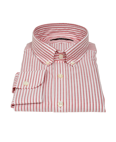 Thomas Mason Red Stripe Oxford Fitted Dress Shirt 