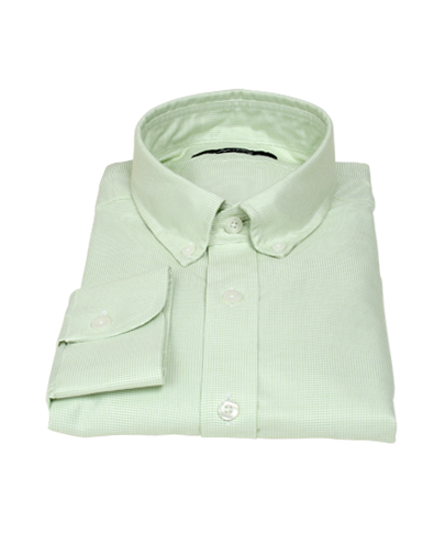 Soft Green Basketweave Men's Dress Shirt 