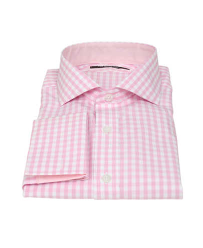 Pale Pink Gingham Men's Dress Shirt 